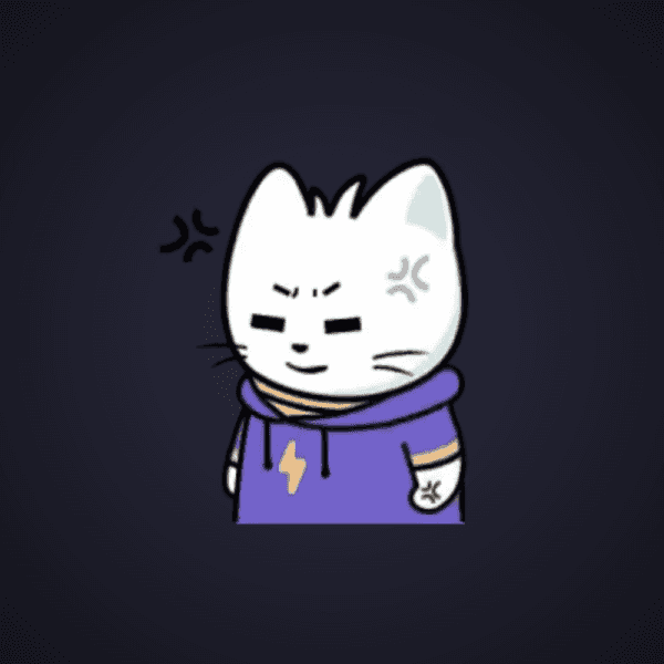 Angry White Cat
