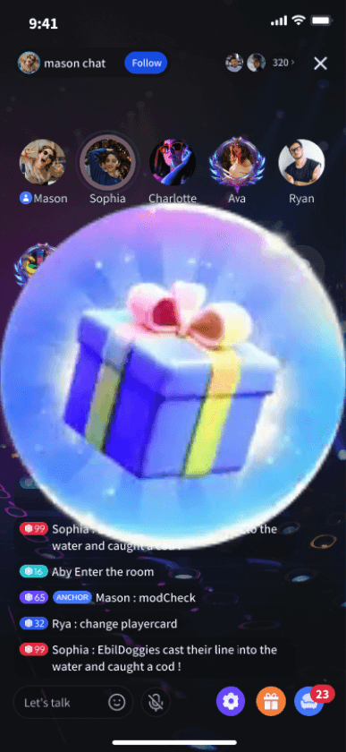 Blue Gift Bubble
