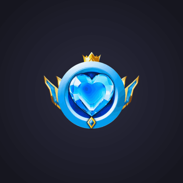 Blue Heart Crystal Badge