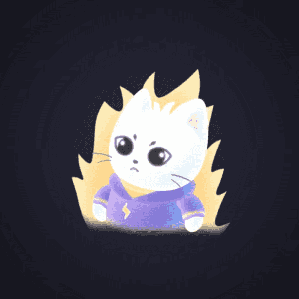 Determined White Cat