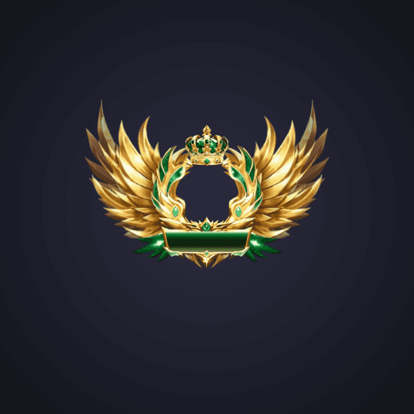 Emerald Crowned Wings Golden Frame