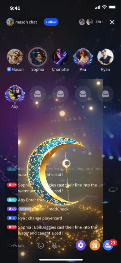 Golden Crescent Moon