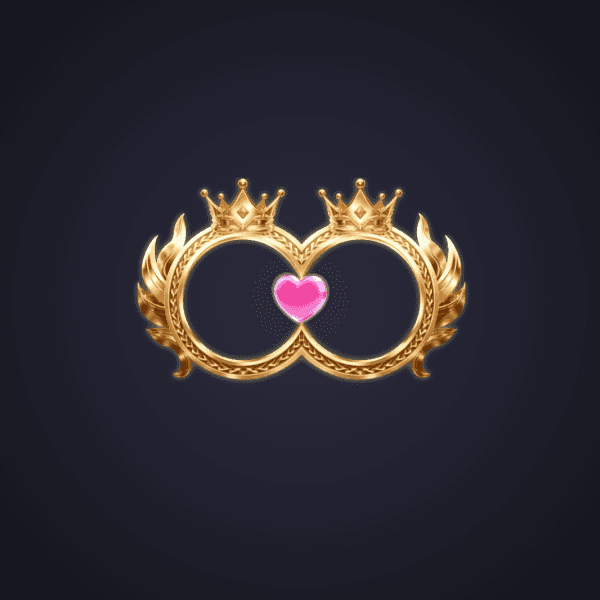 Golden Twin Rings Frame