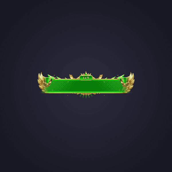 Gold Green Gem Level Badge