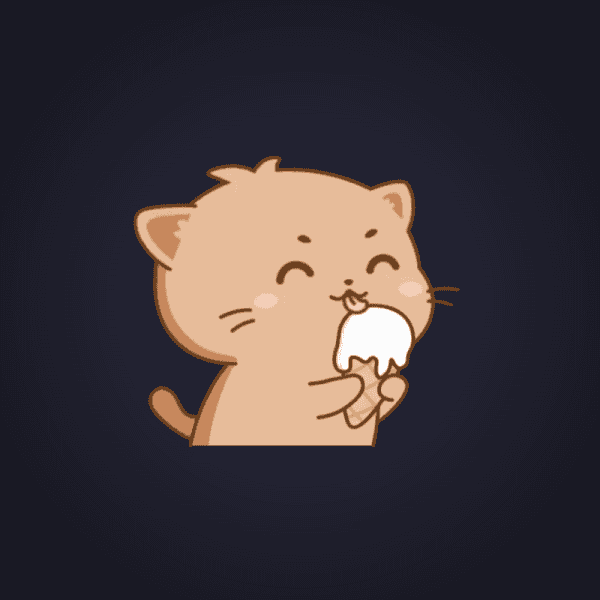 Happy Cat With Ice Cream