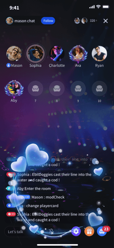Glowing Blue Heart Frame