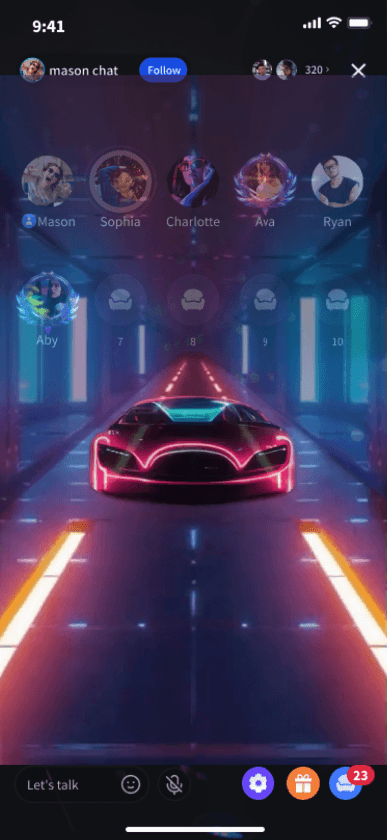 Neon Pink Sports Car Futuristic