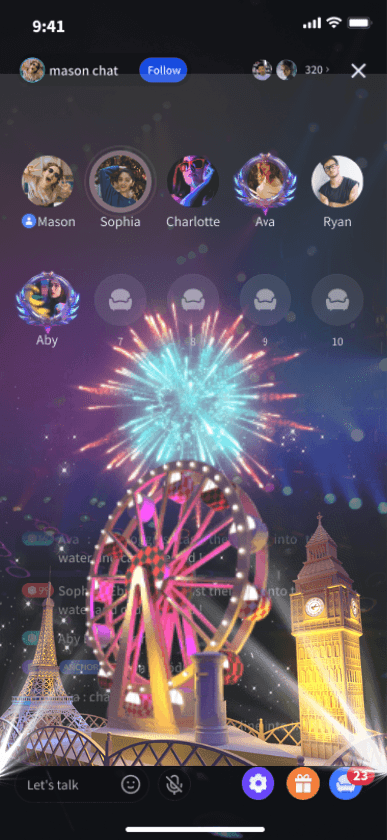 Pink Ferris Wheel Fireworks