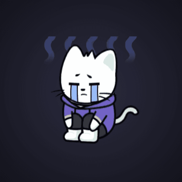 Sad White Cat