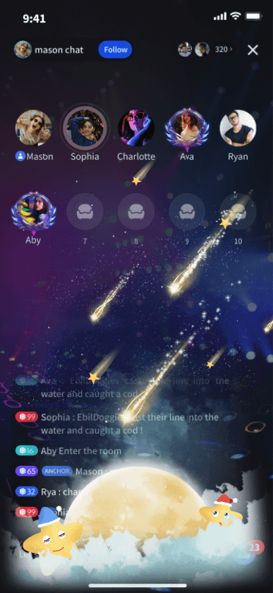 Festive Starry Moon
