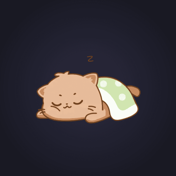 Sleeping Cat With Blanket