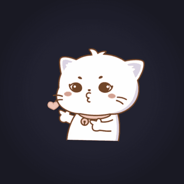 White Cat Blowing Kiss