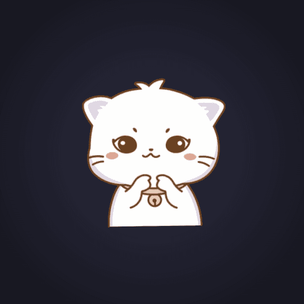 White Cat Cute Pose