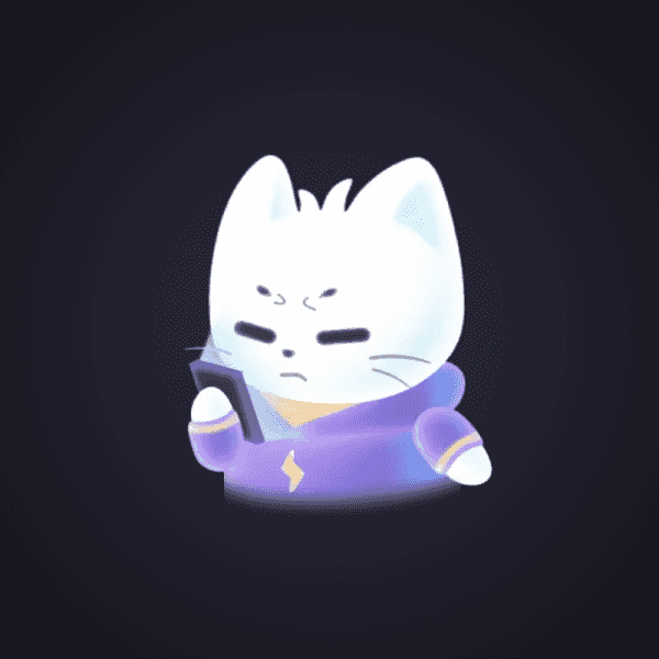 White Cat Frowning