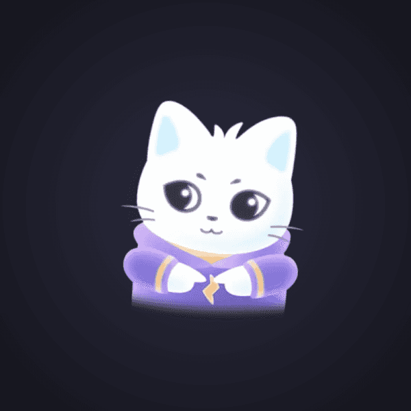 White Cat Purple Hoodie