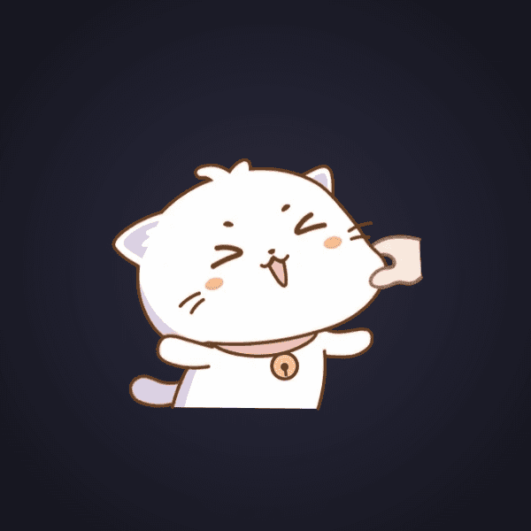 Cheerful White Cat