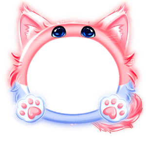 Pink Blue Cat Frame