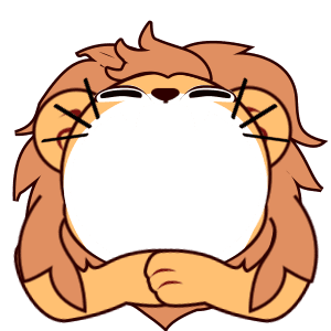 Cute Lion Hug Sticker Frame