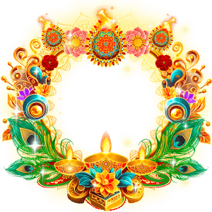 Diwali Floral Wreath Frame