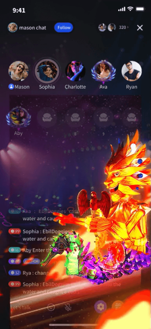 Fiery Dragon Statue