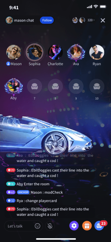 Futuristic Blue Sports Car