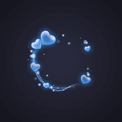Glowing Blue Heart Frame
