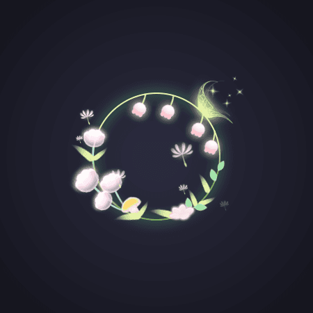 Glowing Floral Wreath Frame
