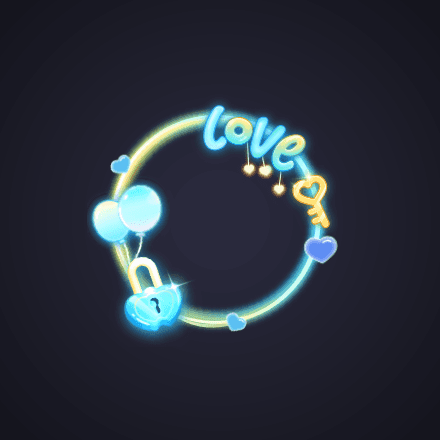 Glowing Love Lock Frame