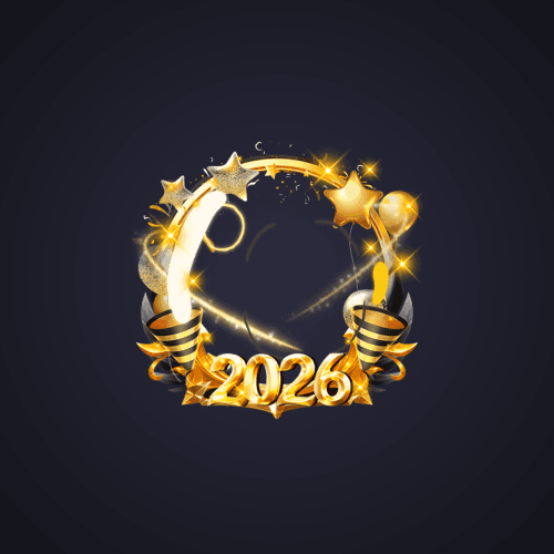 Golden New Year Frame
