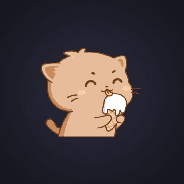 Happy Cat With Ice Cream
