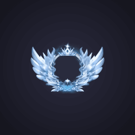 Icy Blue Winged Badge Level