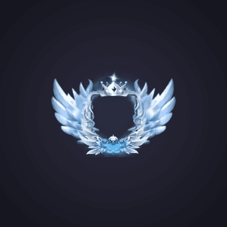 Frosty Icy Blue Winged Crown