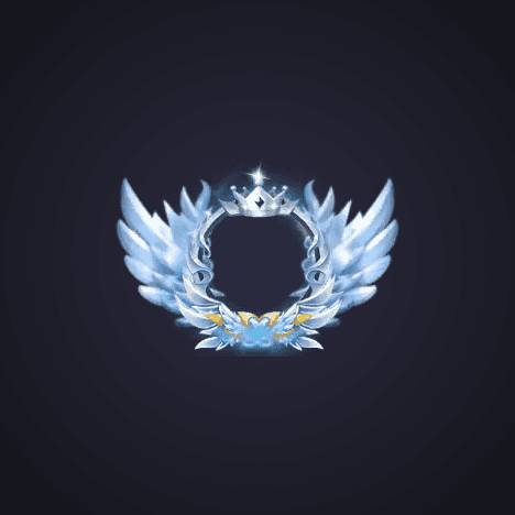 Icy Blue Winged Heart Badge