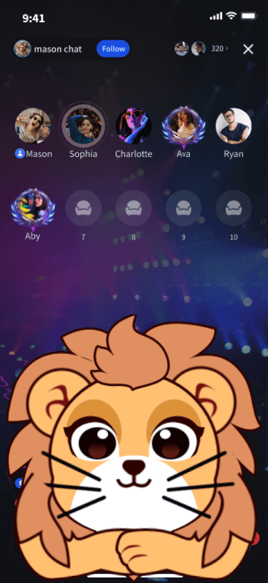 Playful Lion Face Frame