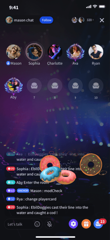 Colorful Donut Cascade
