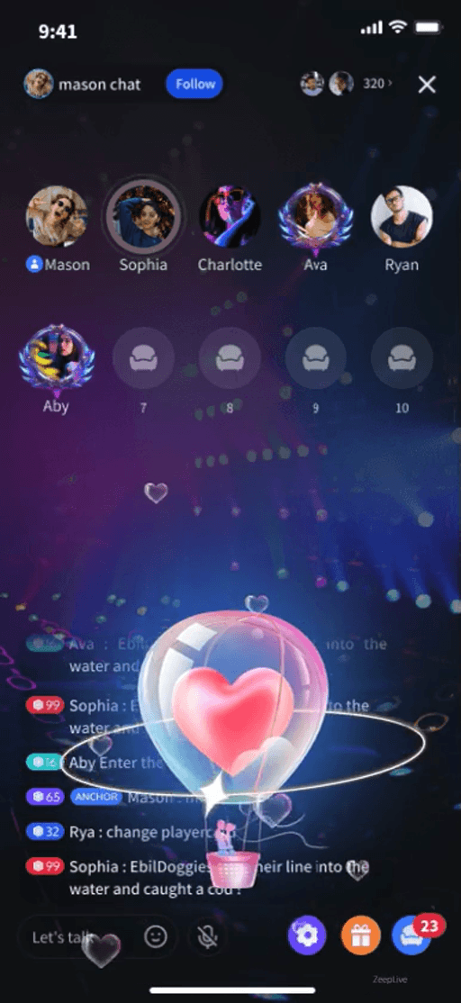 Pink Heart Balloon Floating
