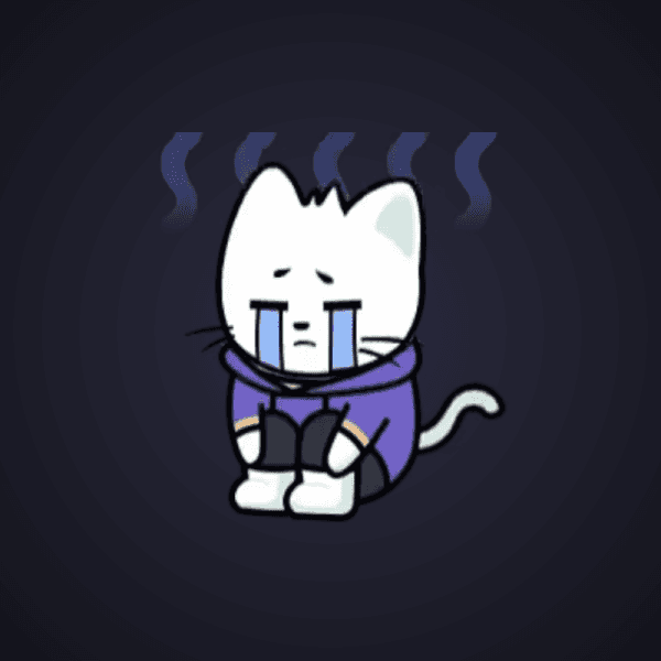 Sad White Cat