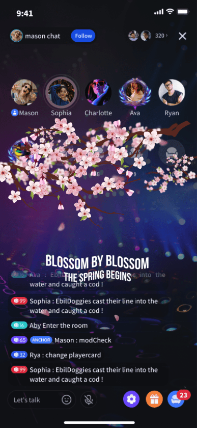 Pink Cherry Blossom Branch