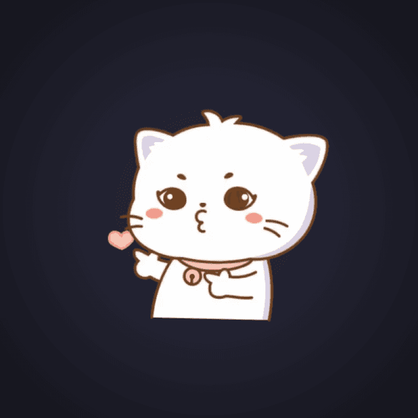 White Cat Blowing Kiss
