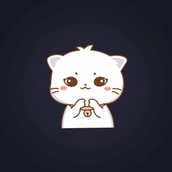 White Cat Cute Pose