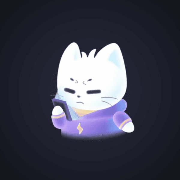 White Cat Frowning
