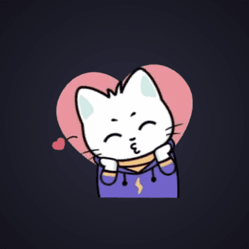 White Cat Heart Kiss