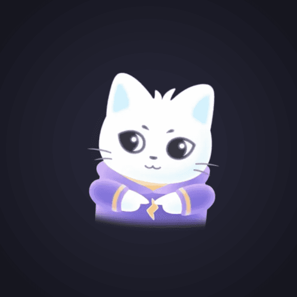 White Cat Purple Hoodie
