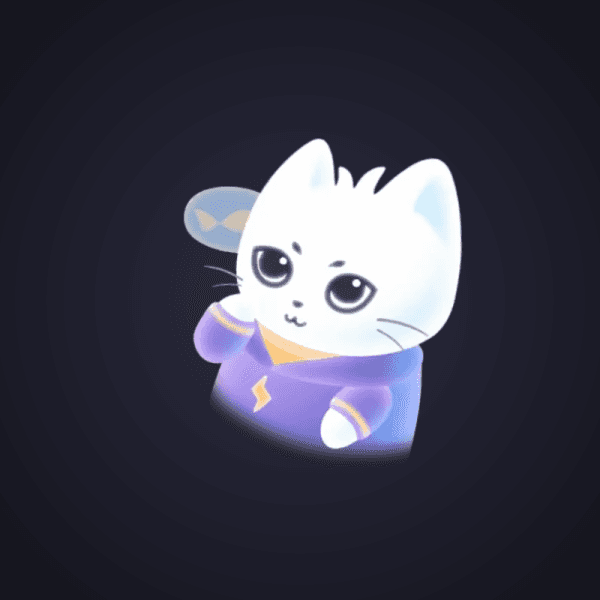 White Cat With Fish Thought