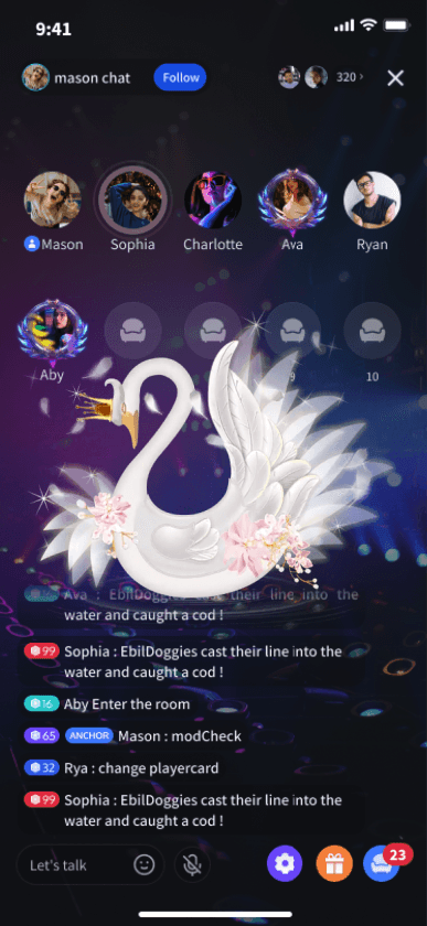 White Swan With Crown