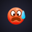 Worried Red Emoji